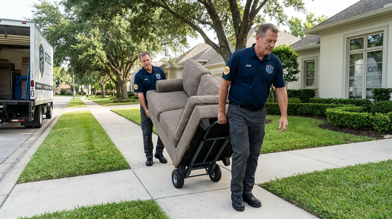 Local residential moving crew loading furniture in Lavalette, WV